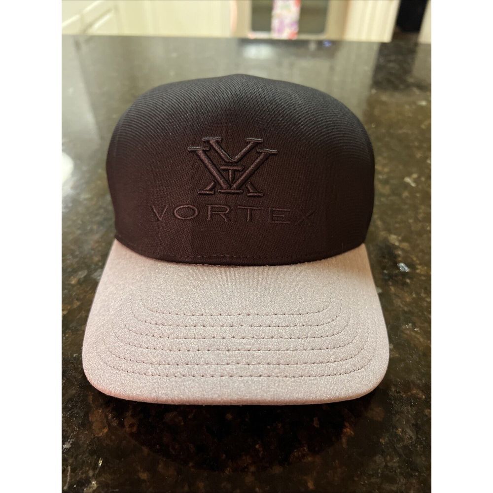 Vortex Fitted Hat Cap Sz L/XL Quick Cool Black Gray Quick Wick Dry Breathable